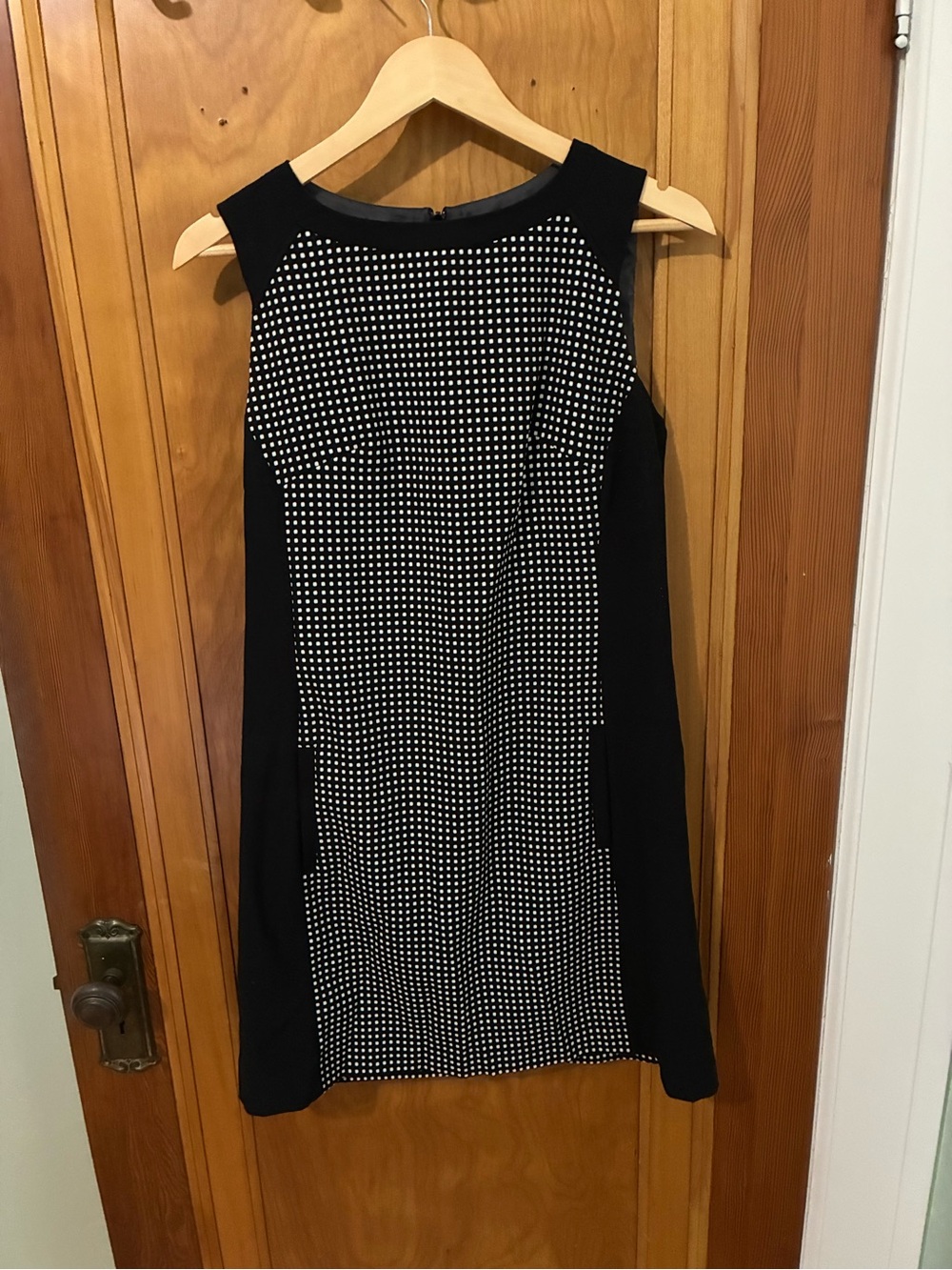 next Black and White Polka Dot Panel Shift Dress
